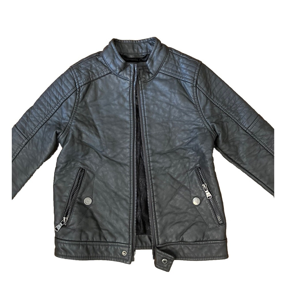 Urban outfitters boys Sz 7 bomber jacket‎ Coat Black Full Zip